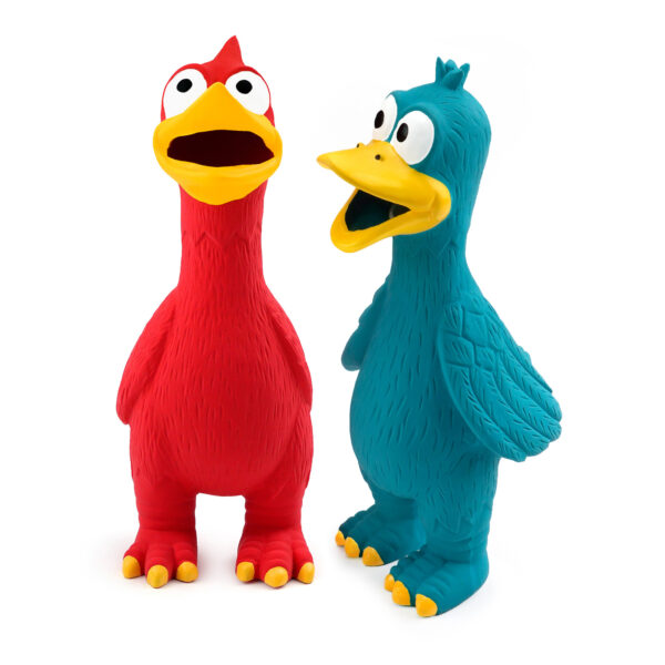 Chiwava 2 Pack Squeaky Latex Dog Toys Standing Chicken Assorted Color - immagine 10