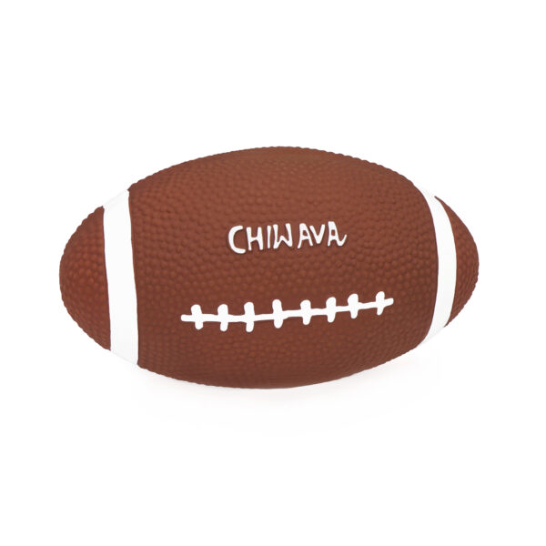 Chiwava 2 Pack 6" Squeaky Latex Dog Toy Balls Football Rugby - 画像 (3)