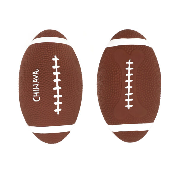 Chiwava 2 Pack 6" Squeaky Latex Dog Toy Balls Football Rugby - 画像 (9)