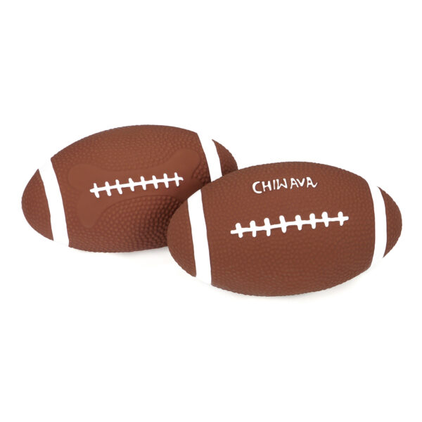 Chiwava 2 Pack 6" Squeaky Latex Dog Toy Balls Football Rugby - 画像 (6)