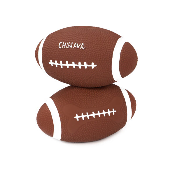 Chiwava 2 Pack 6" Squeaky Latex Dog Toy Balls Football Rugby - 画像 (8)