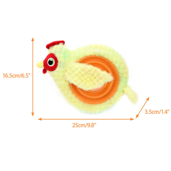 Chiwava 2 in 1 Interactive Squeaky Crinkle Plush Dog Toy Chicken with Slow Food Bowl for Small Medium Dogs – Bild 2