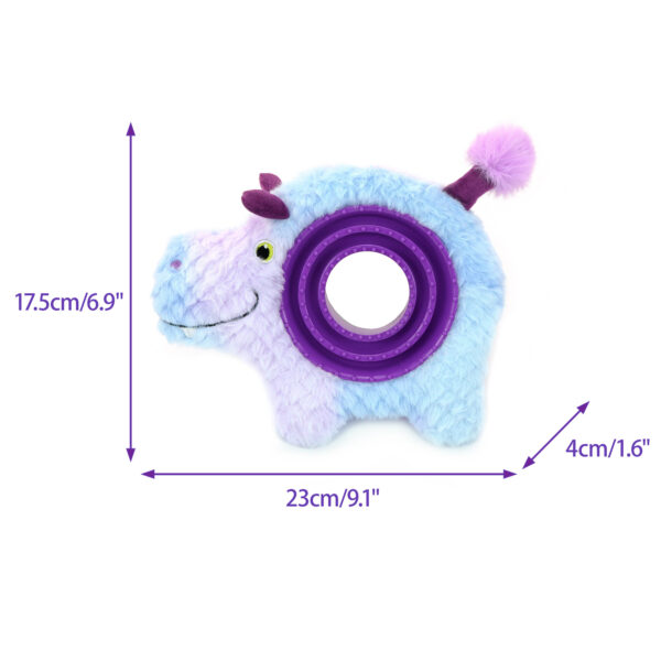 Chiwava 2 in 1 Interactive Squeaky Plush Dog Toy Hippo with Slow Food Bowl for Small Medium Dogs - Image 2